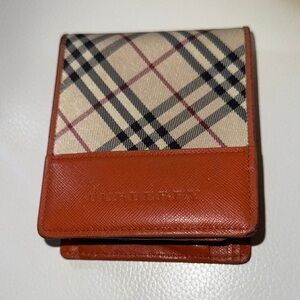 Burberry Checkered Tan and Brown Wallet Card Holder